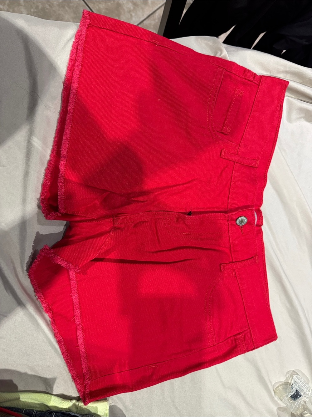 Old Navy Bright Red Denim Cutoff Shorts